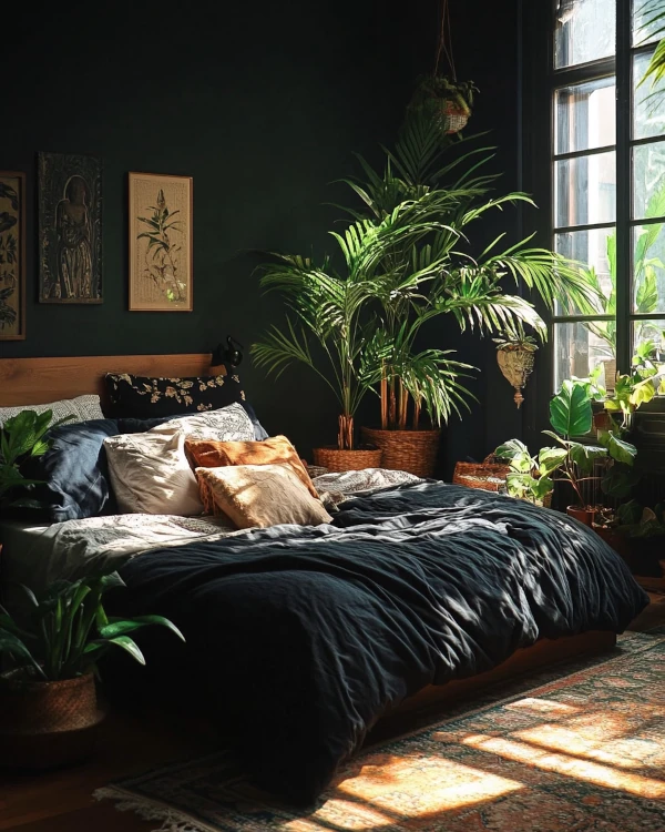 Photo of styled bedroom.